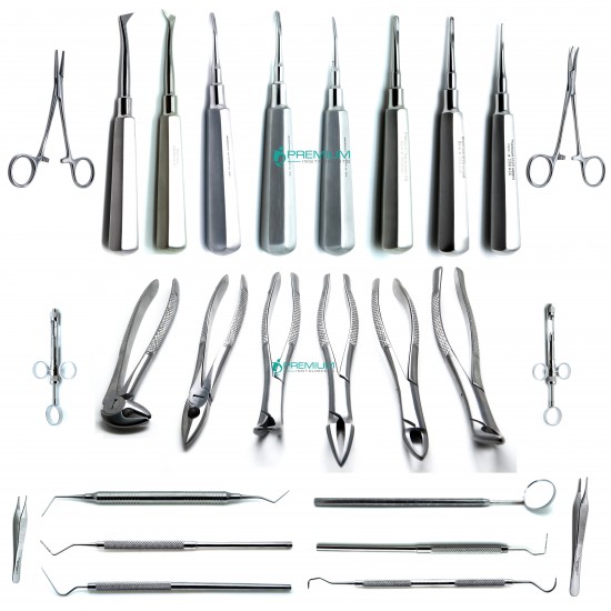 Dental Extraction Tools Kit 26 For Sale Dental Elevators And Forceps